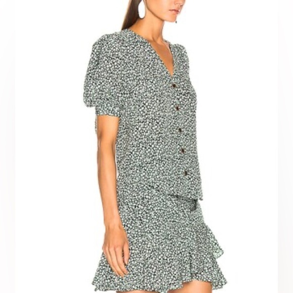 EUC VERONICA BEARD GIZELA BLOUSE & KAIA SKIRT SET IN FOREST GREEN - SIZE 8 - Picture 11 of 16